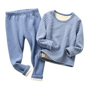 OGLCCG Thermal Underwear for Kids Boys Girls Fleece Lined Long Sleeve Crewneck Tops and Bottoms Pants Soft Winter Warm Loungewear Outfits