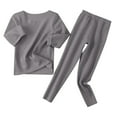 thumbnail image 1 of Thermal Underwear for Kids 𝐒eamless Base Layer Long 𝐉ohns Set Boys Girls Solid Soft Long Underwear Tops+Pants Outfit, 1 of 4