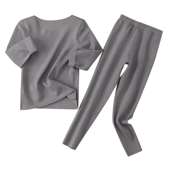 Thermal Underwear for Kids 𝐒eamless Base Layer Long 𝐉ohns Set Boys Girls Solid Soft Long Underwear Tops+Pants Outfit