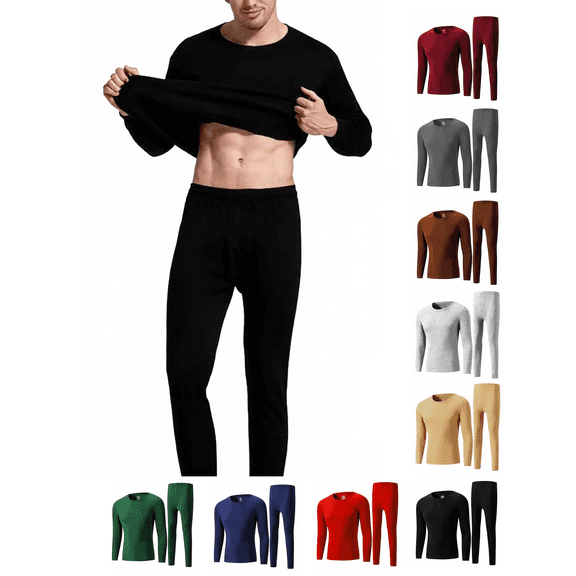 Thermal Underwear for Men 4 Way Stretch Base Layer Moisture wicking Underwear Long Johns Keep Warm Set