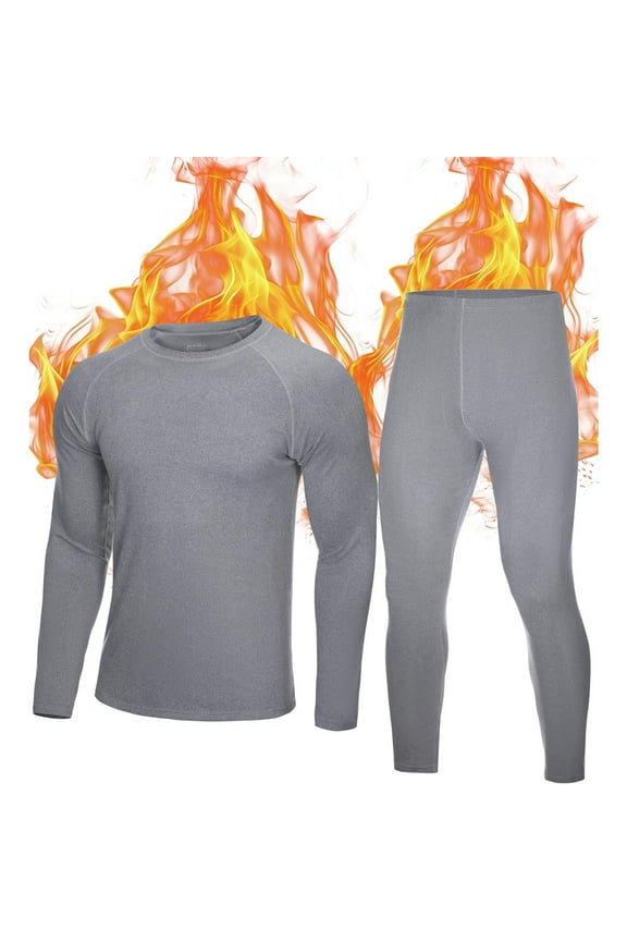 Thermal Underwear for Men: Fleece Lined Long Johns Base Layer, Extreme Cold Weather Winter Ski Thermals Top and Bottom Set