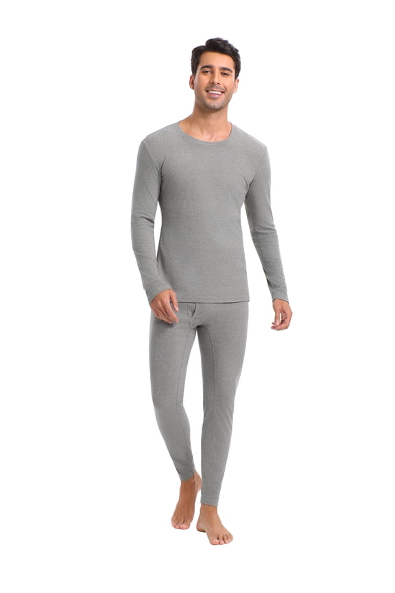 Thermal Underwear for Men Long Johns with Fleece Lined Base Layer Men Cold Weather Top Bottom Black (S - 3XL)