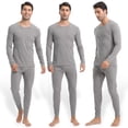 thumbnail image 1 of Thermal Underwear for Men Long Johns with Fleece Lined Base Layer Men Winter Hunting Gear Sport Top Bottom 3 Full Thermal Set (S - 3XL), 1 of 8