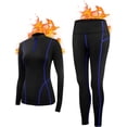 thumbnail image 1 of Thermal Underwear for Women,Long Johns Fleece Lined Thermal Base Layer Zip Up Thermals Top and Bottom Set, 1 of 6