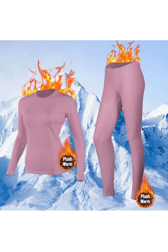 Thermal Underwear for Women Long Johns Set Fleece Lined Warm Base Layer Long Sleeve for Weather Top Bottom Winter