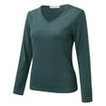 thumbnail image 1 of Thermal Underwear for Women Long Sleeve V Neck Womens Undershirts Fitted Tops Womens Fall Tops Womens Base Layer, 1 of 7