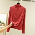 thumbnail image 1 of Thermal Underwear for Women turtleneck Long Sleeve Tops Undershirts Fitted Tops for Women Womens Fall Fashion Women Shirts Casual, 1 of 2