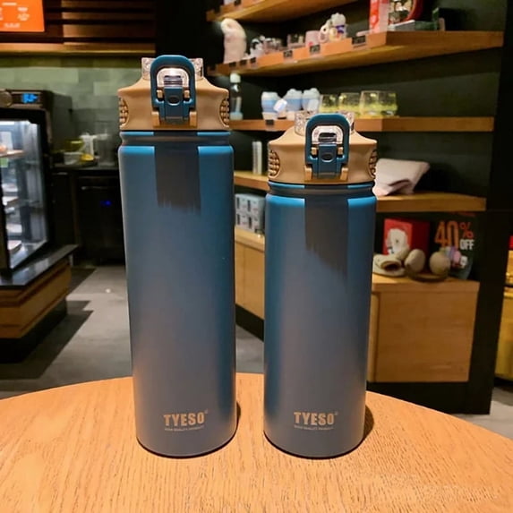 Thermal Water Bottle with Straw 750/530ML Steel Bottle Keeps Cold and Heat High Capacity Thermal Mug Bottle