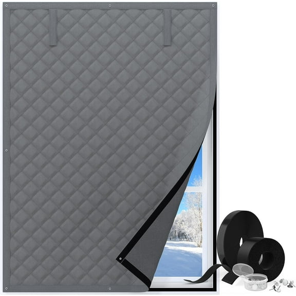 Thermal Window Cover for Winter,38" X 62" for Window Insulation for Winter, Oxford Cloth Cotton Layer Thermal Window Cover to Keep Heat, Window Insulation Kit Fits Up to 3 x 5 Ft Window