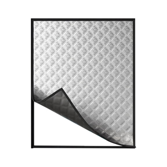 Thermal Window Cover for Winter Insulated Soundproof Curtain with Oxford Cloth & Cotton Layer, Draft Stopper for Heat Retention, Indoor Window Insulation Panel with Adhesive Velcro Strips