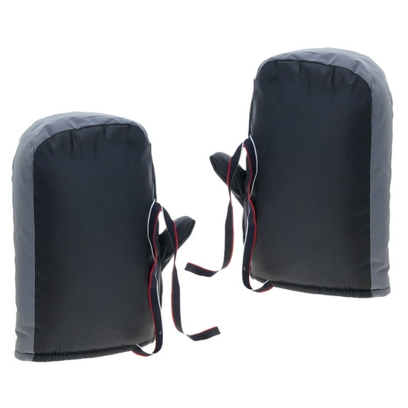 Thermal Windproof Motorcycle Gloves with Reflective Strips & Handlebar Muffs for Cold Weather Riding