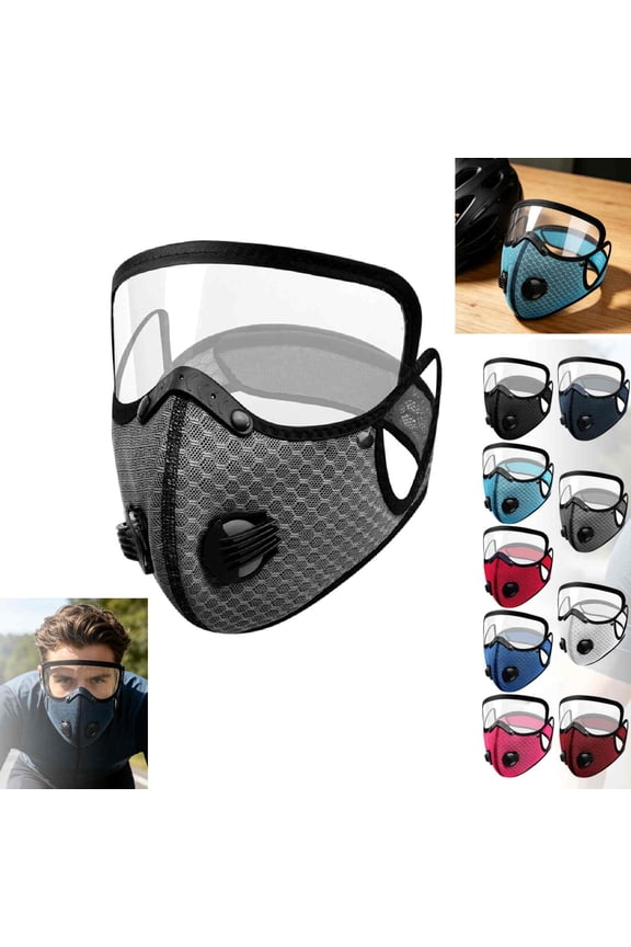 Thermal Winter Cycling and Running Face Mask with Removable Lens, Polyester Breathable Dust-proof Riding Face Cover for Outdoor Sports and Motorcycle Biking, 13.77" x 6.29" (Gray)