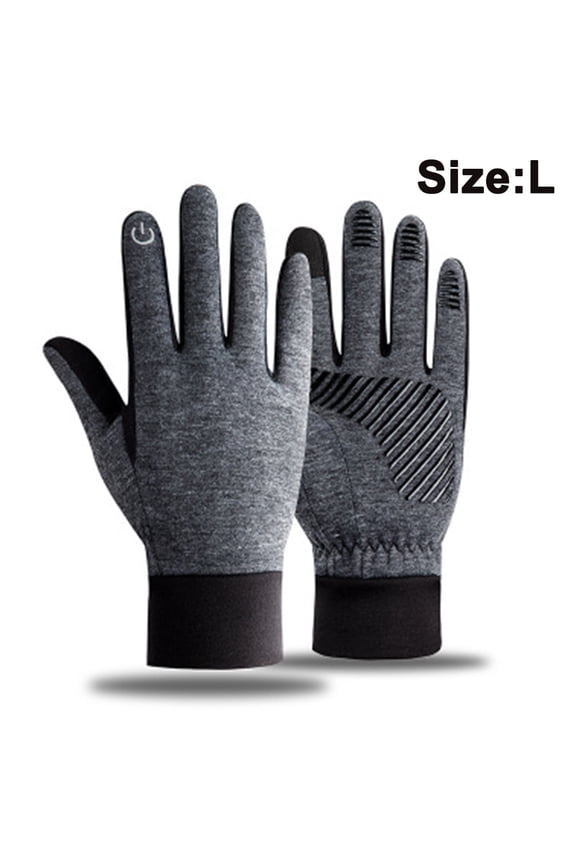 Thermal Winter Glove Liners for Cold Weather for Men & Women - Thin, Lightweight & Warm Black Gloves for Texting, Cycling & Driving - Touchscreen Smartphone Compatible,GreyL