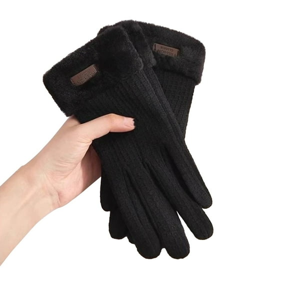 Thermal Winter Gloves-Fleece Lining Touch Screen Knit Stretchy Warm Gloves for Running Cycling Riding- Men Women