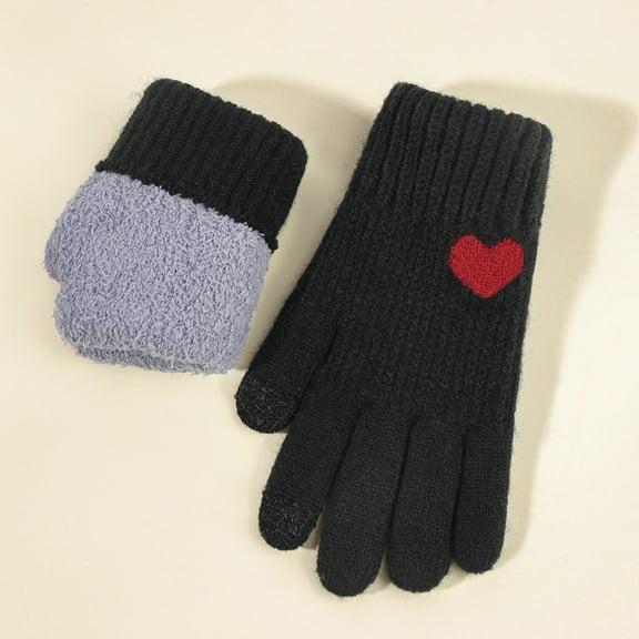 Thermal Winter Gloves Women's Knit Fleece Lined Full Finger Design for Snow and Casual Use