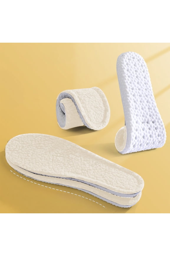 Thermal Wool Insoles with Airflow Vents High Resilience Warm Cushion for Winter Boots Hiking Shoes Cold Weather Protection New Fall Decorations Style-H51, White, 3XL