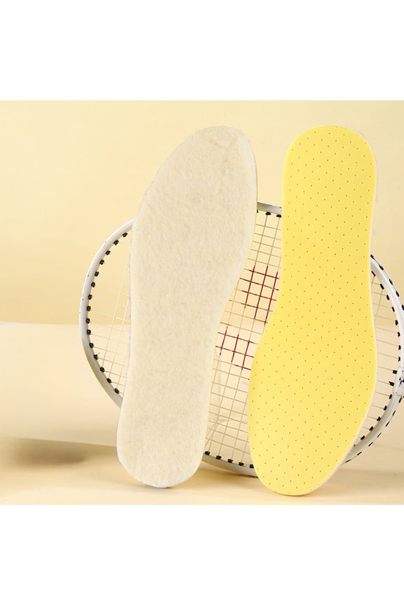 Thermal Wool Insoles Warm Cushion with Airflow Vents High Resilience Support for Winter Boots and Hiking Shoes for Cold Weather Protection and Comfort