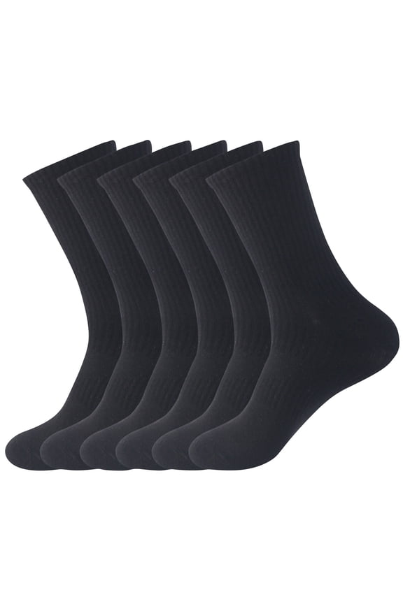 Thermal Wool Socks Mens 6 Pairs Thick Warm Winter Soft Cozy Hiking Boot Socks for Cold Weather, Size 7-12 Black