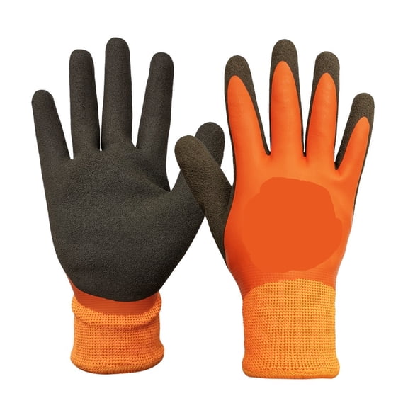 Thermal Work Safety Gloves, Water- Proof Rubber Latex Coated,Anti-slip Palm ,Flexible and Comfortable