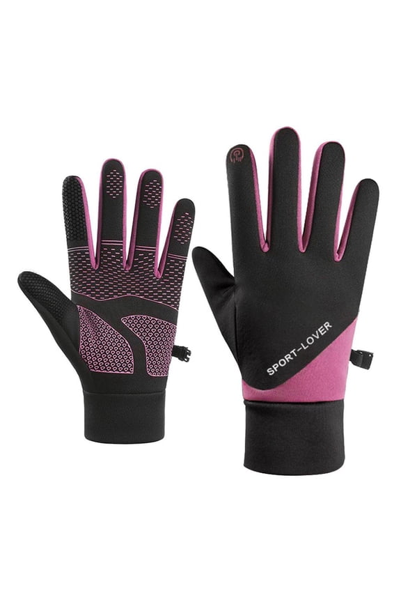 Thermal and Windproof Winter Gloves with Touchscreen Conductive Fingertips for Outdoor Activities, Made of Polyester and Polar Fleece, Unisex