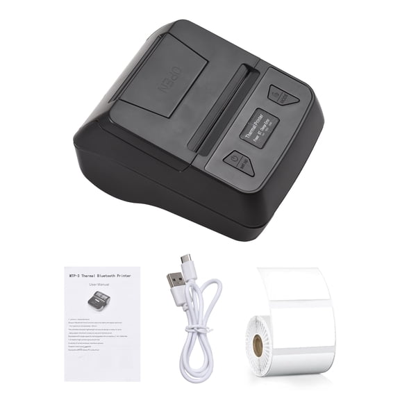 Thermal label Printer Printer Bisofice Portable 80mm Receipt Label Printer Wireless BT Thermal Receipt Printer Mobile Bill Printer Compatible with /iOS/ System ESC/POS Print Command for Small