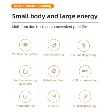 Thermal printer,Printer A4 Android Mobile Printer A4 Portable Paper Thermal Bt Compatible Wide Office Portable Printer Ios And Android Compatible With Ios Portable Paper Printer Hxber