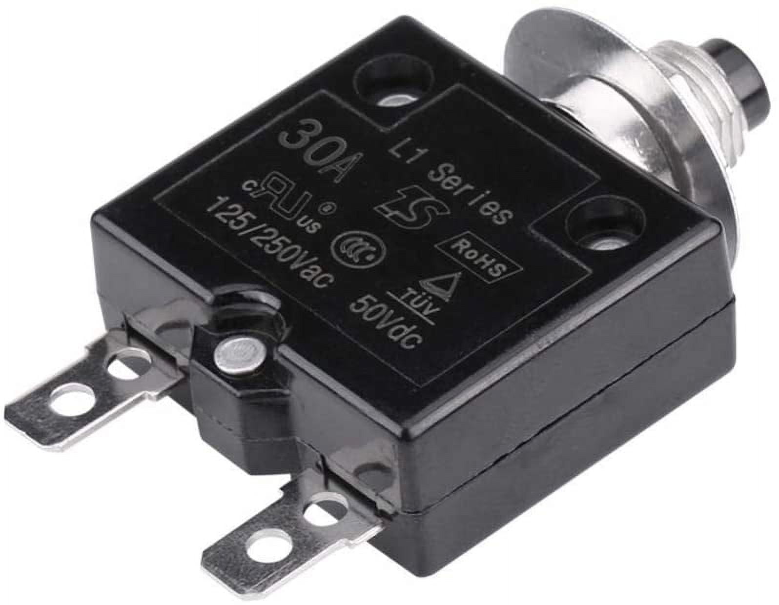 Thermal switch reset, current overload protection device Circuit breaker Manual reset Circuit breaker overcurrent protection 5 A / 8 A / 10 A / 15 A / 18 A / 20 A / 30 A (8A)