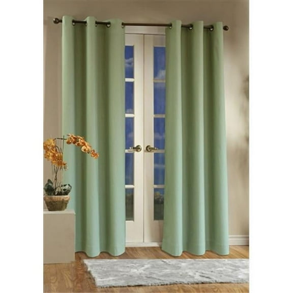 Thermalogic Insulated Solid Color Grommet Top Curtain Panel Pairs - Sage - 160 x 84 in.