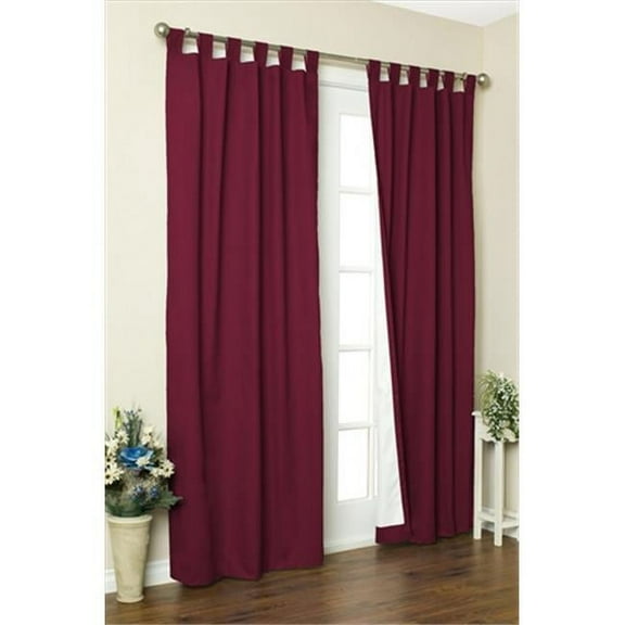 Thermalogic Insulated Solid Color Tab Top Curtain Pairs 95 in., Burgundy
