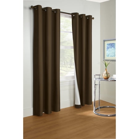 Thermalogic Prelude Room Darkening Providing Daytime and Nighttime Privacy Grommet Curtain Panel 40" x 84" Brown