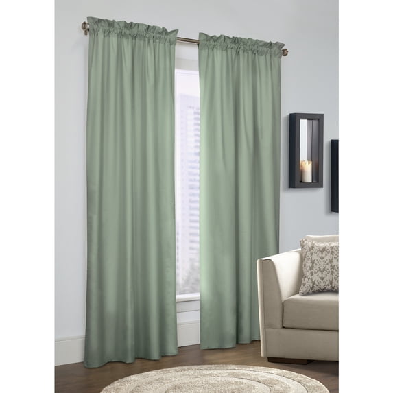 Thermalogic Prescott Pole Top Curtain Panel Pair Window Dressing each 40 x 63 in Sage-Color:Sage,Material:100% polyester,Size:40x63