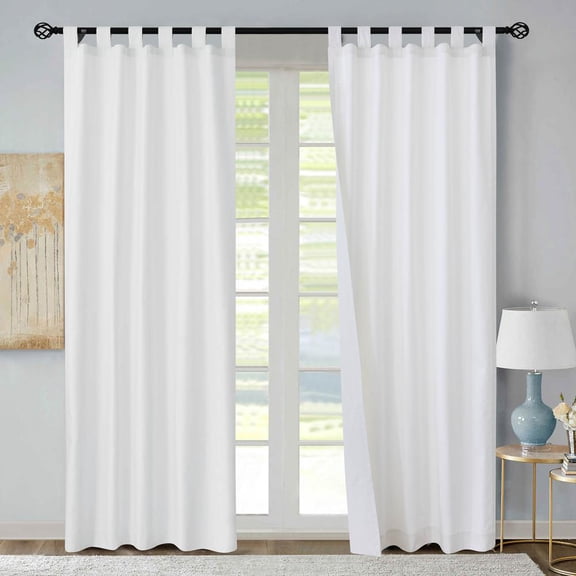 Commonwealth Weathermate 54" Tab Curtain Panel in White (Set of 2)