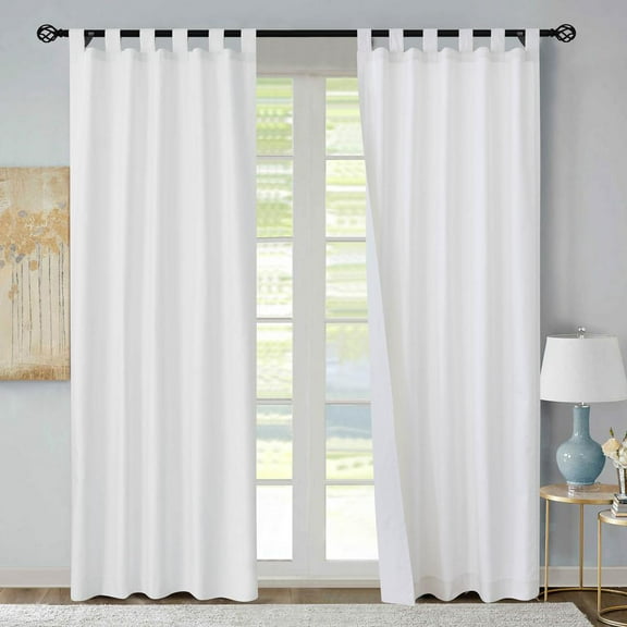 Commonwealth Weathermate 63" Tab Curtain Panel in White (Set of 2)