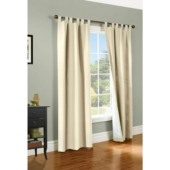 Thermalogic Weathermate Tab Top Curtain Panel Pair Window Dressing each 40 x 84 in Natural
