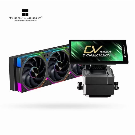 Thermalright Dynamic Vision 360 ARGB Black AIO CPU Liquid Cooler, 5" LCD Screen, for Intel LGA1700 & AMD AM5