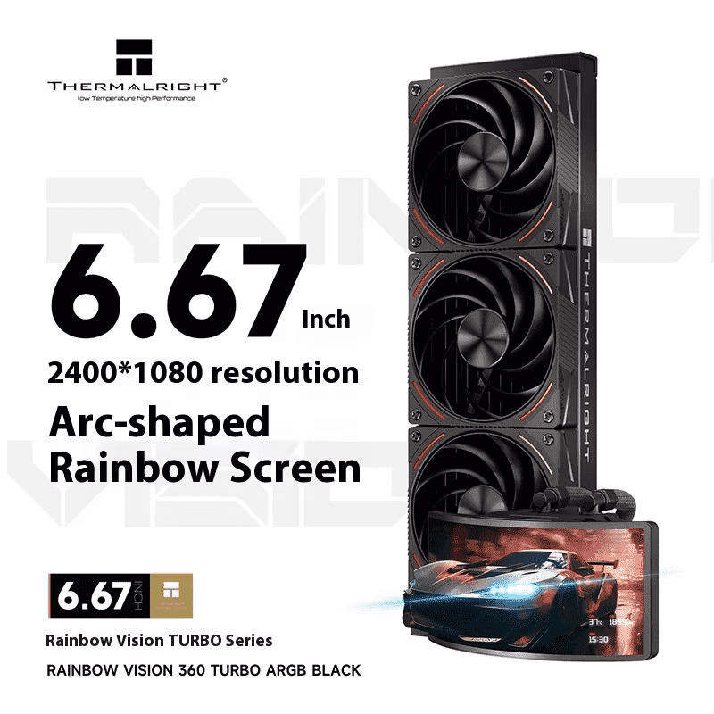 Thermalright Rainbow Vision 360 Turbo Argb Black Rainbow Vision Curved Screen Cooler Cpu Liquid  Cooler