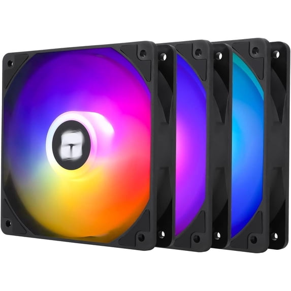 Thermalright TL-C12C-S X3 CPU Fan 120mm ARGB Case Cooler Fan, 4pin PWM Silent Computer with S-FDB Bearing Included, up to 1550RPM Cooling Fan(3 Quantities)