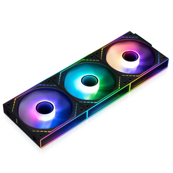 Thermalright TL-M12QR-S X3 Reverse 120mm ARGB PC Case Fans, 1500 RPM PWM, 47.6 CFM High Airflow, S-FDB Bearing, 3-Pack