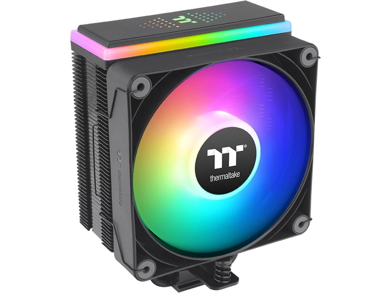 Thermaltake ASTRIA 200 ARGB Lighting CPU Cooler - 4.72" Maximum Fan Diameter - 1 x Fan(s) - 4 x Heat Pipe(s) - 65 CFM Maximum Airflow - 1800 rpm - 5V ARGB Header, 2510 - 4Pin - Compatible Intel Soc...