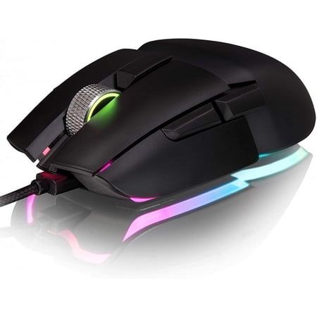 Thermaltake Argent M5 Gaming Mouse, 16.8M RGB Color Software Enabled, 8 Customizable Dynamic Lighting Effects, PIXART PMW-3389 Optical Sensor, DPI Adjustments Up to 16,000. GMO-TMF-WDOOBK-01