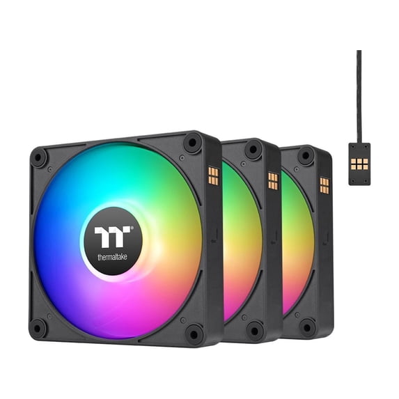 Thermaltake CT140 EX ARGB Reverse PC Cooling Fan (3-Fan Pack), Magnetic Connection, 5V Motherboard Sync, 16.8 Million Colors 9 Addressable LEDs, 140 mm Case/Radiator Fan, CL-F193-PL14SW-A