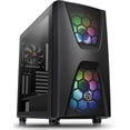 thumbnail image 1 of Thermaltake Commander C34 Motherboard Sync ARGB ATX Mid Tower Computer Chassis with 2 200mm ARGB 5V Motherboard Sync RGB Front Fans + 1 120mm Rear Black Fan Pre-Installed CA-1N5-00M1WN-00, 1 of 15