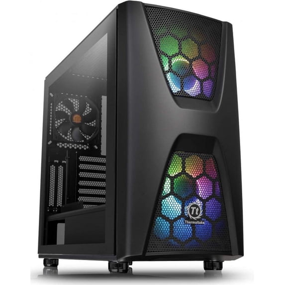 Thermaltake Commander C34 Motherboard Sync ARGB ATX Mid Tower Computer Chassis with 2 200mm ARGB 5V Motherboard Sync RGB Front Fans + 1 120mm Rear Black Fan Pre-Installed CA-1N5-00M1WN-00