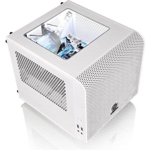 Thermaltake Core V1 Snow White mITX Small Form Factor Cube Gaming Desktop Chassis CA-1B8-00S6WN-00