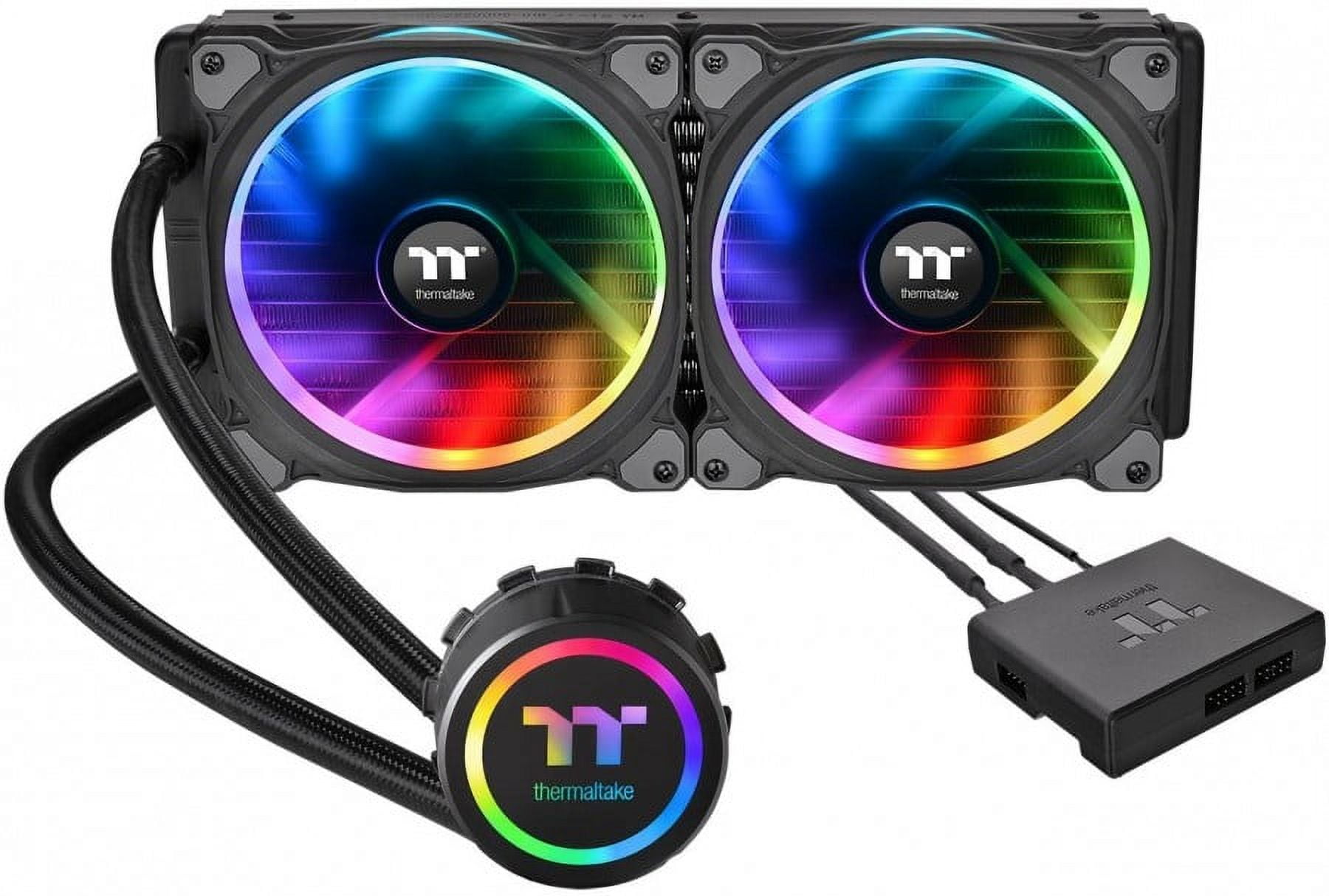 Thermaltake Floe Dual Riing RGB 280 TT Premium Edition PWM TR4 AM4 LGA1200 Ready AIO Liquid Cooling System 280mm High Efficiency Radiator CPU Cooler CL-W167-PL14SW-A, Black