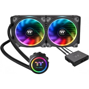 Thermaltake Floe Dual Riing RGB 280 TT Premium Edition PWM TR4 AM4 LGA1200 Ready AIO Liquid Cooling System 280mm High Efficiency Radiator CPU Cooler CL-W167-PL14SW-A, Black