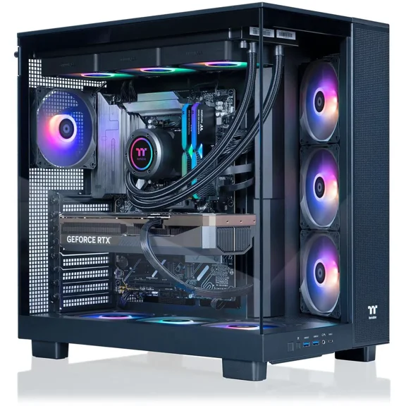 Thermaltake LCGS View 9590-380XL Gaming Desktop (AMD Ryzen 9 9950X3D, ToughRam 32GB DDR5 6000MT/s RGB Memory, NVIDIA GeForce RTX 5090, 2TB NVMe M.2, Wifi, Windows 11) VXLB-X87B-590-LCS