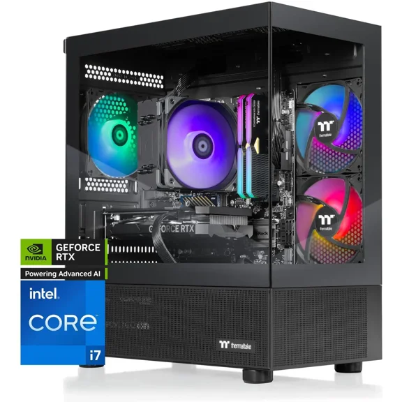 Thermaltake LCGS View i1470-170 Gaming Desktop (Intel Core i7-14700F, ToughRam 32GB DDR5 6000MT/s RGB Memory, NVIDIA GeForce RTX 5070, 1TB NVMe M.2, Wifi, Windows 11) V17B-B760-570-LCS