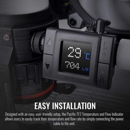 Thermaltake CLW275CU00SWA Pacific TF2 G1/4 Copper Core Construction TT RGB Plus Software Monitoring Celsius/Fahrenheit Temperature and Flow Indicator