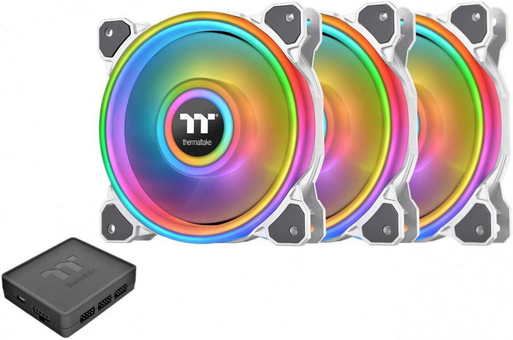 thermaltake - Riing Quad 12 white triple pack x2セット Riing Quad 12 RGB Radiator Fan TT Premium Edition 3 Fan Pack